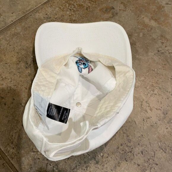 Disney Lilo & Stitch Embroidered White Hat Cap OS Cotton Adjustable - Picture 10 of 11